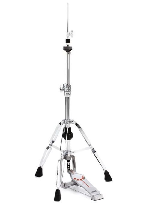 GOTOTOP Hi-Hat Cymbal Stand,Foldable Portable Hi-Hat Stand,Pedal Control Style Drum Hi-Hat Cymbal Stand with Pedal Silver and Black 