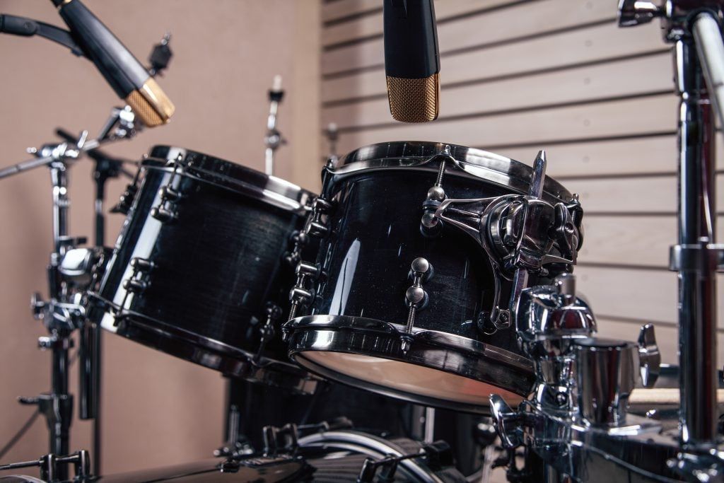 drum set in studio