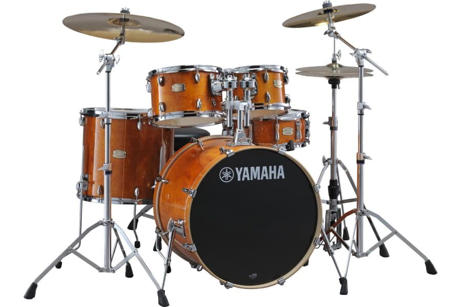 Yamaha Stage Custom Birch Shell Pack - Honey Amber 5-piece Drum Kit with 22" Kick, 16" Floor Tom, 12" and 10" Rack Toms, and 14" Snare - Honey Amber