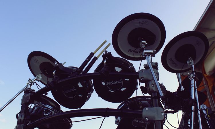 electronic drum set outside